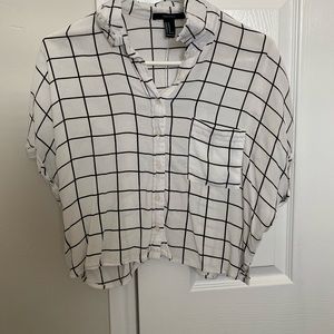 White & black checked shirt